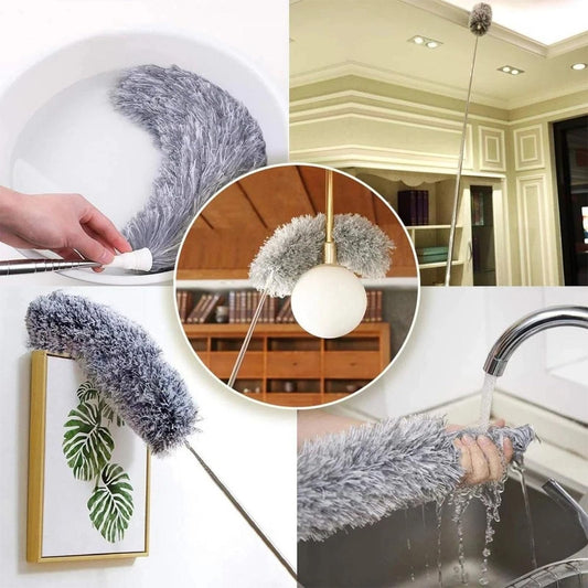 Flexible Microfibre Cleaning Duster with Extendable Rod